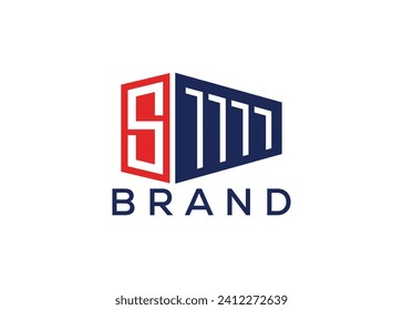 Logo-Design-Vorlage für den Briefkasten S-Container, Vektormonogramm