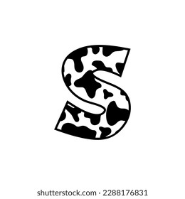 Letter S With Cow Skin Pattern Design