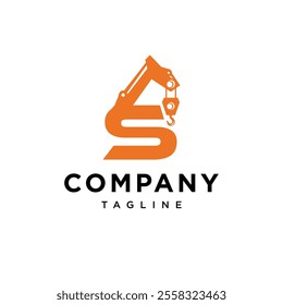 Letter S Crane Logo Icon Vector