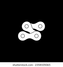 Letter S created from Chain Silhouette for Motorcycle, Bike or Bicycle, Machinery, can use for Art Illustration, Logo Type, Pictogram, Website or Graphic Design Element. Vector Illustration