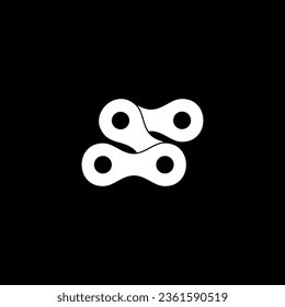 Letter S created from Chain Silhouette for Motorcycle, Bike or Bicycle, Machinery, can use for Art Illustration, Logo Type, Pictogram, Website or Graphic Design Element. Vector Illustration