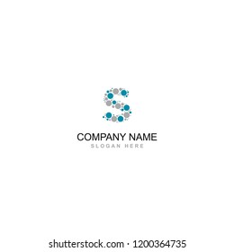 Letter s created using circles vector logo design