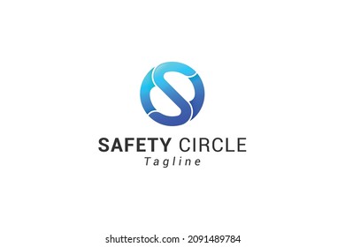 Letter S creative 3d glowing technological circle logo	