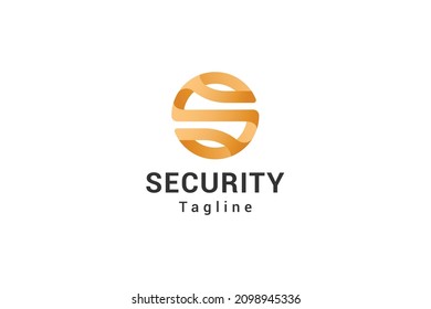 Letter s creative 3d yellow colour security logo	