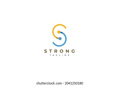 Letter S creative line art modern technological business logo