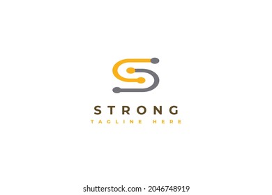 Letter S creative line art modern technological business logo