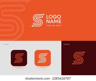 Letter S Creative and Modern Logo Design Konzept. Initial S mit Pfeilen. 