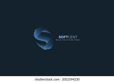  Letter S creative and simple line art technological modern business logo