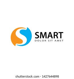 letter s creative smart logo template design vector with isolated background