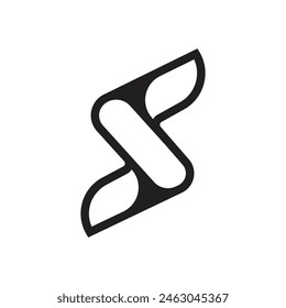Letter S creative unique shape with negative space minimal logo design