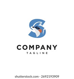 Letra S Crested Treeswift Logo Icon Vector