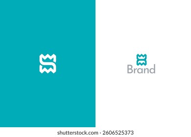 Letter S Crown Flower Logo with Two Color's Background. 