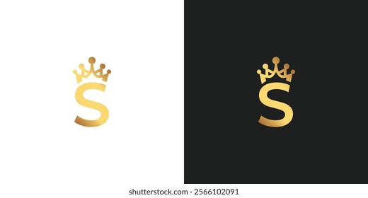 Letter S with Crown Logo Design