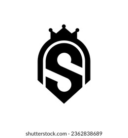 Letter S Crown Logo. Crown logo on letter S vector template for beauty, fashion, elegant and luxury sign.