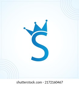 Letter S crown modern creative premium logo design vector template