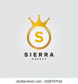 Letter S Crown Ring Diamond Jewelry Accessories Logo Vector Icon