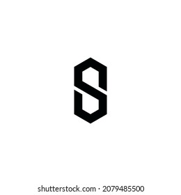 
letter S crystal hexagon simple symbol logo vector