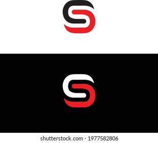 letter S and CS logo design abstract symbol template.