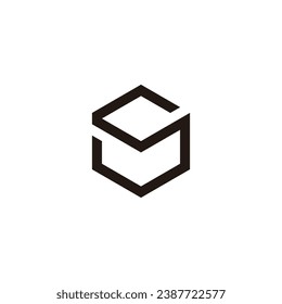 Letter S cube geometric symbol simple logo vector