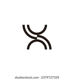 Letter S curve lines geometric symbol simple logo vector