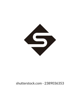 Letter S curve, square geometric symbol simple logo vector