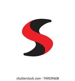 letter s curves 3d design logo vector