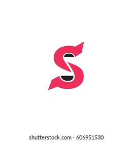 Letter S with curves art design logo vector