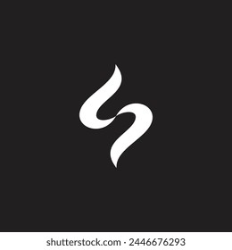 letter s curves motion smoke logo vector 