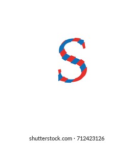 letter S with cuts and lag
