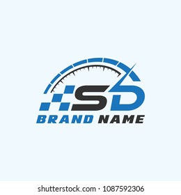 Letter S D logo icon design template elements