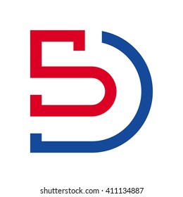 letter S and D logo vector.
