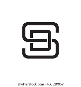 letter S and D monogram square shape logo black