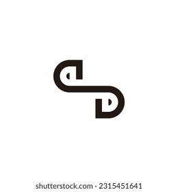 geometrisches Symbol für Buchstaben s D mit einfachem Logo, Vektorgrafik