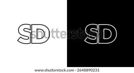 Letter S and D, SD logo design template. Minimal monogram initial based logotype.
