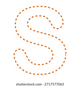 Letra S tracejada linha contorno vetor ilustração versão oranye