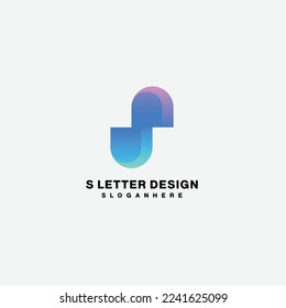letter s design gradient colorful illustration