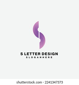 símbolo de color del degradado del logotipo de diseño de la letra s