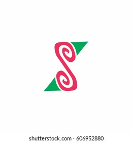 letter S design logo vector with arrow shape logo