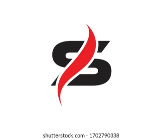 Letter S Design Template with red creative sign