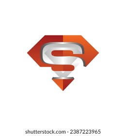 letter S diamond logo elegant design, diamond icon template, suitable for your company