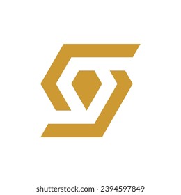 Letter S diamond simple abstract logo design