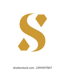 Letter S diamond simple luxury logo design