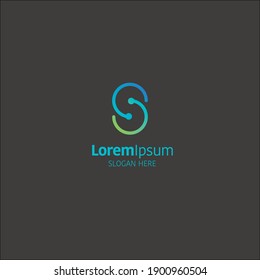 Letter S digital network icon design template