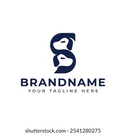 Letter S Dog Logo, symbolizing loyalty, playfulness, and companionship