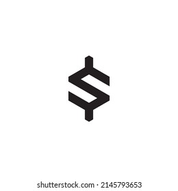 Letter S dollar hexagon simple symbol logo vector