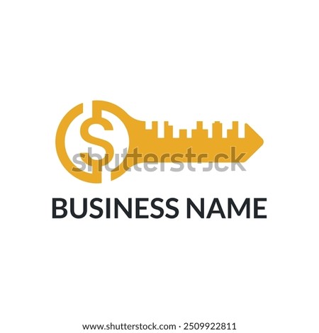 Letter S or Dollar Sign and Key Building Logo