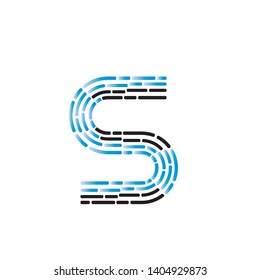 Letter S with Dots and Lines logotype, Fast Speed, Deliver, Digital and Technology for your Corporate identity- Vector
