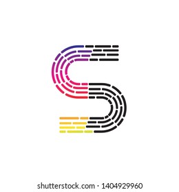 Letter S with Dots and Lines logotype, Fast Speed, Deliver, Digital and Technology for your Corporate identity- Vector
