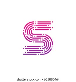 Letter S with Dots and Lines logotype,Fast Speed, Delivery, Digital and Technology for your Corporate identity