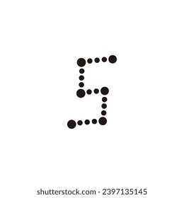 Letter S dots, route geometric symbol simple logo vector